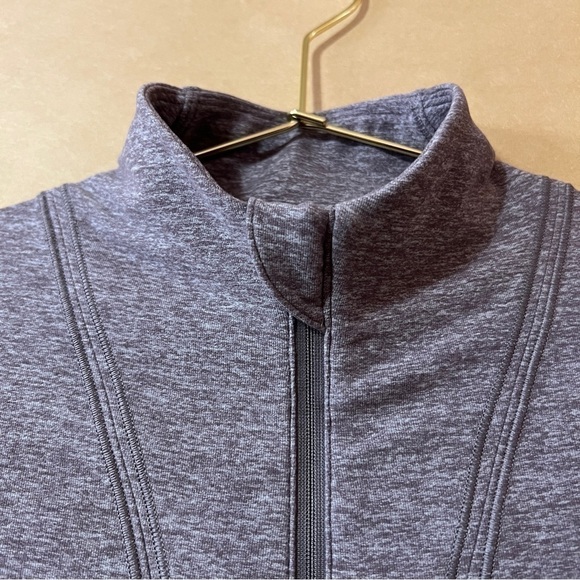 Lululemon | Cypress Kiss 1/2 Zip Heathered Lunar Rock Ruched Pullover Size 6 - Picture 5 of 14
